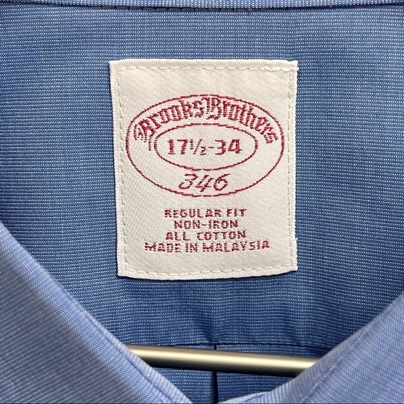 BROOKS Brothers Blue Regular Fit Button Down - Picture 2 of 4